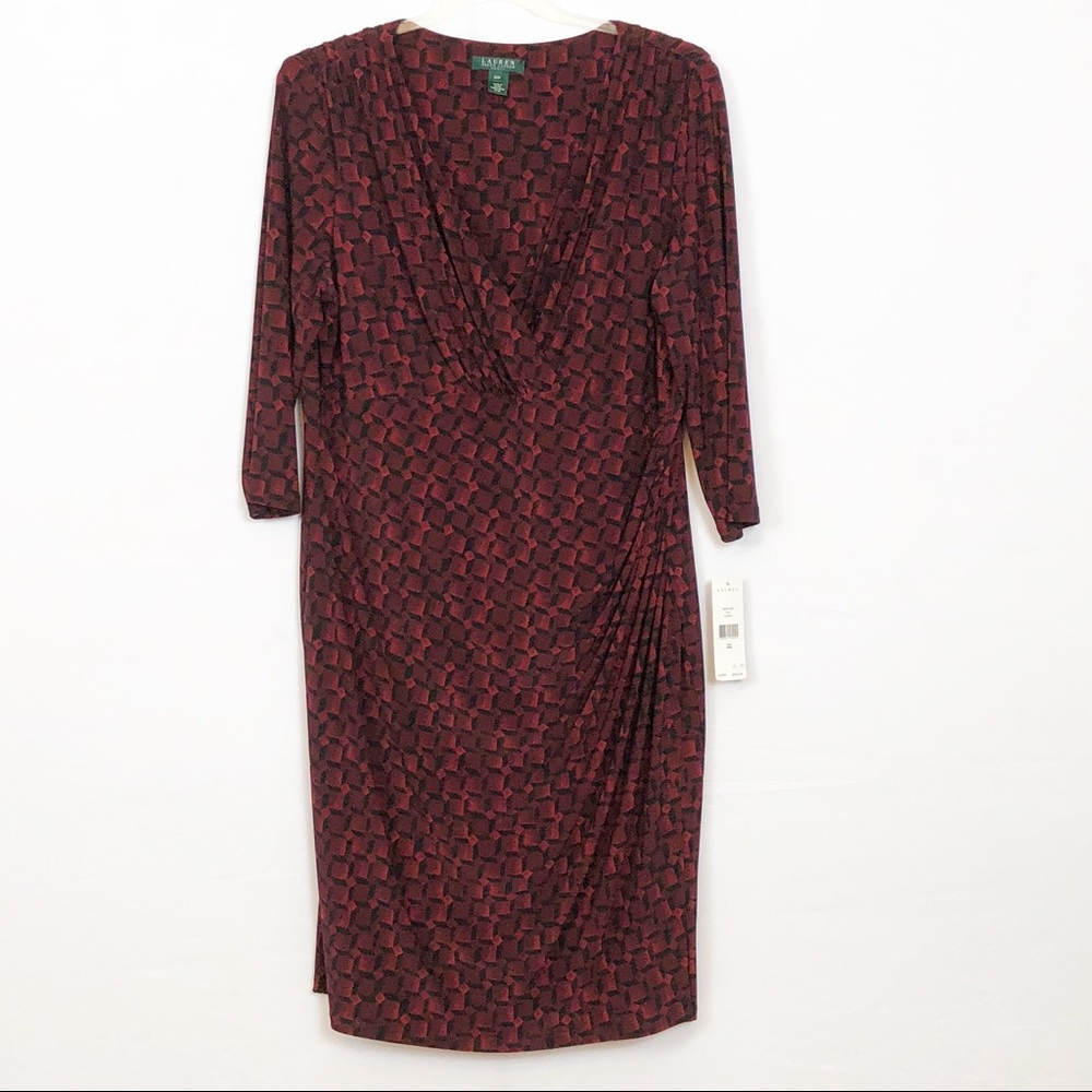 LAUREN Ralph Lauren Jersey Faux Wrap Dress NWT 20W